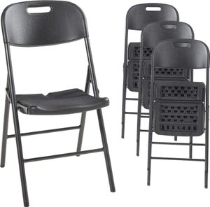 Klappstuhl 'Ljusnarsberg' 4er Set 87x46x53cm Kunststoff Schwarz