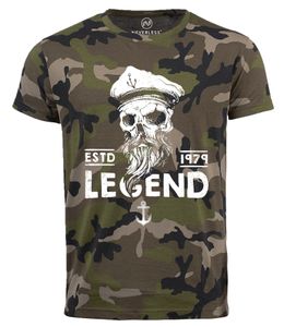 Neverless® Cooles Herren T-Shirt Totenkopf Skull Legend Camouflage Camo-Shirt Tarnmuster camo XXL