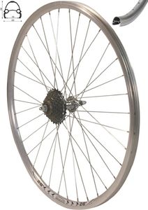 REDONDO 28 Zoll Hinterrad V Profil Felge Silber + 7 fach Kranz