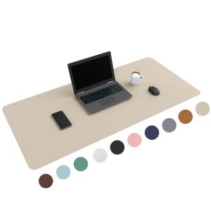 WURK [120 cm x 60 cm]  Schreibtischunterlage Kunstleder Inklusive Kabelclip - Mauspad - Große Schreibunterlage - Mauspad XXL - Rutchfeste Unterlagenmatte - Desk Mat (Nude)