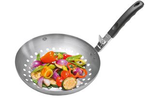 GEFU zeleninový wok BBQ z nehrdzavejúcej ocele 47 cm