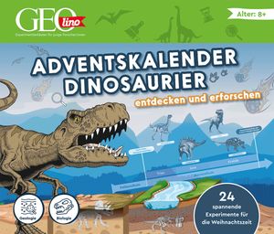 FRANZIS 67205 - GEOlino Adventskalender Dinosaurier entdecken und erforschen, 24 spannende Experimente für die Weihnachtszeit, für Kinder ab 8 Jahren