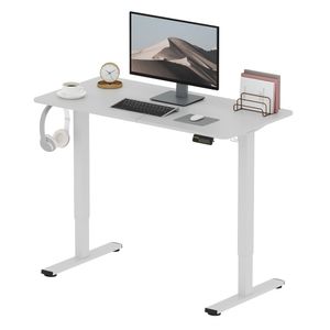 SANODESK Elektrischer Höhenverstellbarer Schreibtisch 120 x 60 cm, Ergonomischer Tischplatte, Steh-Sitz Tisch Computertisch, einfache Montage (weiß)