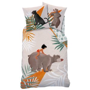 Disney Dschungelbuch Bettbezug, Happy - 140 x 200 cm + 63 x 63 cm - Baumwolle