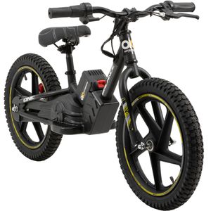 Kinder Balance Bike 16 Zoll | Elektrofahrrad 250 Watt - 21V 5.4Ah - Scheibenbremsen (Schwarz/Gelb)