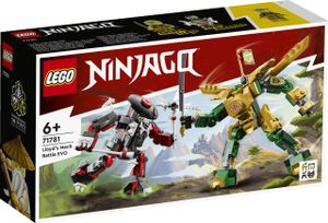 LEGO 71781 NINJAGO Lloyds Mech-Duell EVO, 2 Action-Figuren Set mit aufrüstbarer Figur, sammelbares Spielzeug mit dem goldenen Lloyd und Skelett-Krieger