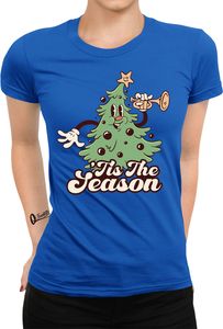Weihnachtsbaum It´s the Season - Weihnachten X-mas Weihnachtsgeschenk Damen T-Shirt, Blau, XXL