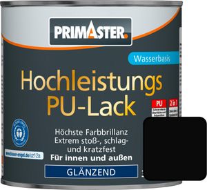 Primaster Hochleistungs-PU-Lack RAL 9005 750 ml 2in1 tiefschwarz glänzend