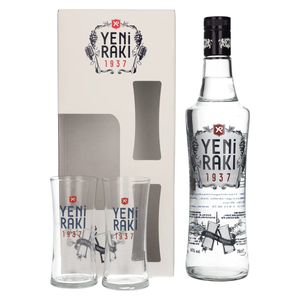 Yeni Raki 45% Vol. 0,7l in Geschenkbox mit 2 Gläsern