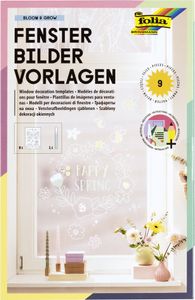 folia Fensterbilder-Vorlagen "BLOOM & GROW" inkl. Kreide