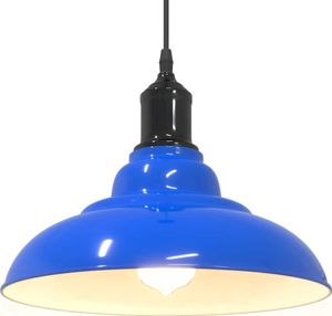vidaXL Pendelleuchte Höhenverstellbar E27 Dunkelblau Glänzend Ø 31 cm vidaXL Pendelleuchte Höhenverstellbar E27 Dunkelblau Glänzend Ø 31 cm