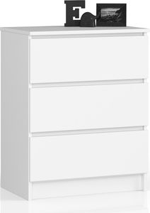 Sideboard Schrank mit Schubladen - Moderne Kommode Schrank für Wohnzimmer, Schlafzimmer oder Flur - 60 cm Breite, Farbe:Weiß, Große:3 Schubladen