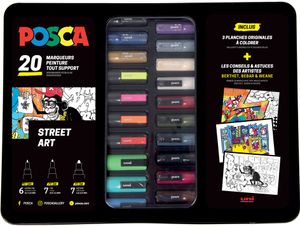 POSCA Pigmentmarker "Street art" 20er Metallbox