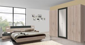 Schlafzimmer Set komplett 4-teilig Angie hickory eiche graphit