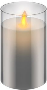 3er-Set LED-Echtwachs-Kerzen im Glas mit Timerfunktion