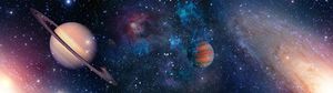 Sanders & Sanders selbstklebende Tapetenbordüre Universum Dunkelblau, Orange und Pfirsichrosa - 600072 - 14 x 500 cm