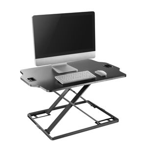 Sitz-Steh-Schreibtisch Höhenverstellbarer Schreibtischaufsatz mit Gasfeder Schreibtisch Konverter für Monitor Laptop bis max. 10kg