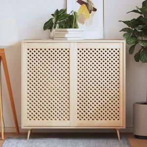 vidaXL Dvere šatníkovej skrine 2 ks. Mriežkový dizajn 59,5x99 cm masívne borovicové drevo