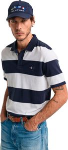 Gant Block Stripe Kurzarm-poloshirt Blau M Mann Blau M