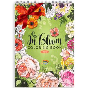 Colorya In Bloom Malbuch für Erwachsene – Entspannendes A4 Anti-Stress Malbuch – Spiral-Malbücher mit Künstlerpapier ohne Durchdrücken - Malbuch Erwachsene