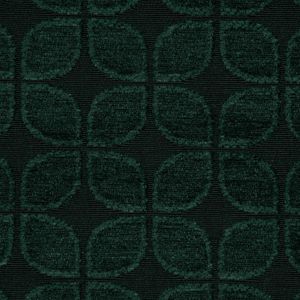 Dekostoff Jacquard Chenille Deluxe Soft Retro Leaf dunkelgrün 1,40m Breite