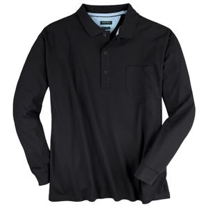 Redfield Langarm-Poloshirt schwarz große Größen Harry