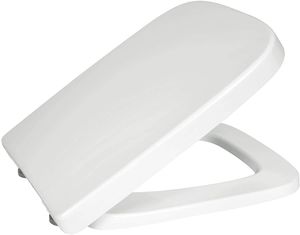 EUGAD Toilettendeckel Klodeckel Wc Sitz mit Absenkautomatik Fast Fix/Schnellbefestigung Duroplast Eckige Form Weiß
