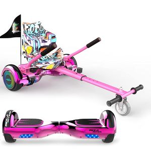 MEGA MOTION Hoverboards mit Hoverkart für Kinder, 6.5 Zoll Hoverboards mit Bluetooth Lautsprecher, mit LED-Leuchten, Geschenk für Kinder und Jugendliche