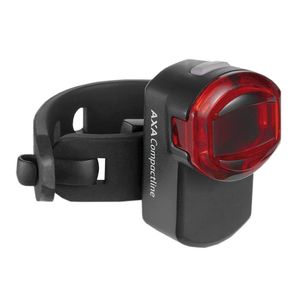 Batériové zadné svetlo AXA "Compactline" USB, LED, červené/čierne