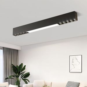 ZMH lampa sufitowa LED lampa sufitowa czarna 53CM długa lampa sufitowa kuchnia 17W ściemnialna z pilotem nowoczesna do biura salonu sypialni kuchni