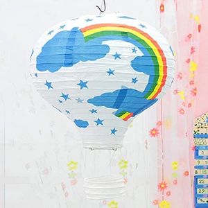 2 Stück 30,5 cm Regenbogen Heißluftballon Laternen Papierballon Partyzubehör