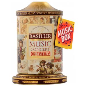 BASILUR Musikkonzert Weihnachten - Ceylon Schwarzer Blatt-Tee, Dose mit Spieluhr, Weihnachtstee 100 g