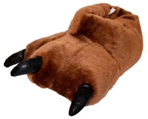 Witzige Damen Herren Tier-Hausschuhe Kralle Tatze Braun Gr. 44/45