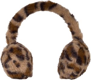 styleBREAKER Damen Ohrenwärmer mit Leoparden Muster, warme kuschlig weiche Winter Ohrenschützer, Kunstfell Earmuffs 04026065, Farbe:Braun