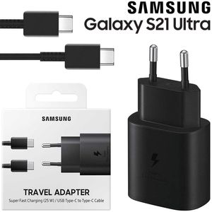 Original Samsung Galaxy S21 Ultra 25W Ladegerät + 1m USB-C zu USB-C Ladekabel