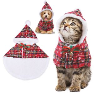 winterbeauy Haustier Weihnachtskostüm, Haustier Weihnachten Outfit, Verstellbarer Umhang, für Kleine Hunde Katzen Haustier(M)