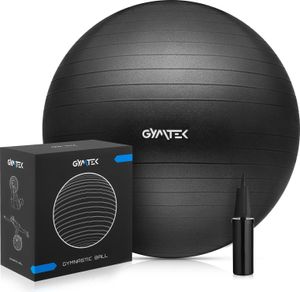 Gymtek® Gymnastikball inkl. Pumpe - 65 cm - Pilatesball, Trainingsball, Fitnessball, Sitzball für Fitness, Pilates, Home Gym, Workout, Physiotherapie