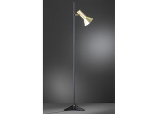 Retro LED Stehlampe Lampenschirm schwenkbar Schwarz/Gold - Leseleuchte Esszimmer