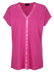 MIAMODA Shirt Einsatz Baumwolle, Kunstfaser Pink 46 Gerade