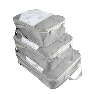 INF Organizer-Set für Koffer - Packwürfel für Koffer / Set à 3-tlg Grau
