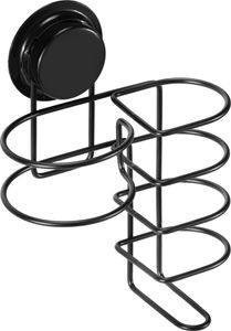 Navaris Halterung für Haartrockner und Glätteisen - Halter Wandhalterung mit Saugnapf - Set aus Fönhalter und Glätteisenhalter - ohne Bohren - Schwarz