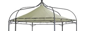 DEGAMO Pavillondach Pavillonplane Ersatzdach für Pavillon MODENA 6-eckig, Polyester PVC-beschichtet écru