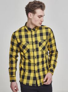 Urban Classics Hemd Checked Flanell Shirt Black/Honey-XL