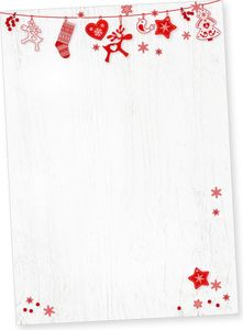 Julfest 50 Blatt Briefpapier Weihnachten A4, Weihnachtsbriefpapier nordisch, schwedisch