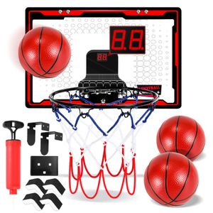 Jopassy Basketballkorb Indoor Outdoor Kinder hängendes Basketballbrett mit Bällen und Pumpe Wurfspiele für Kinder mit elektronischer Anzeigetafel und Sound,