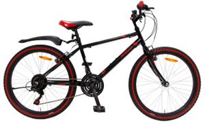 Amigo Rock - Mountainbike 26 Zoll für Jungen und Mädchen - geeignet ab 150 cm - mit Shimano 18-Gang und fahrradständer - Schwarz/Rot