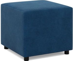 Sitzpouf für das Wohnzimmer 50 x 50 cm, Cord - Dunkelblau