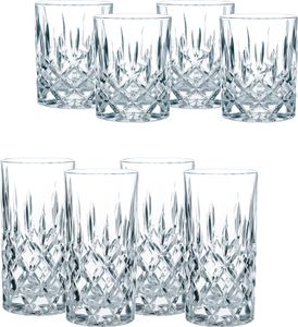 Nachtmann 4 x dlhé poháre na nápoje a 4 x poháre na whisky Noblesse 8-dielna súprava 0089208-0 + 0089207-0