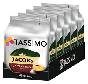 TASSIMO Jacobs Caffè Crema Classico 5er Pack T Discs Kaffee Kapsel 5x16 Getränke