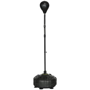 SPORTNOW Punchingball, 145-180 cm höhenverstellbarer Boxsack Standbox-Trainer mit Saugnapf, Standboxball, Speedball für Übung, Training, Kunstleder, Schwarz